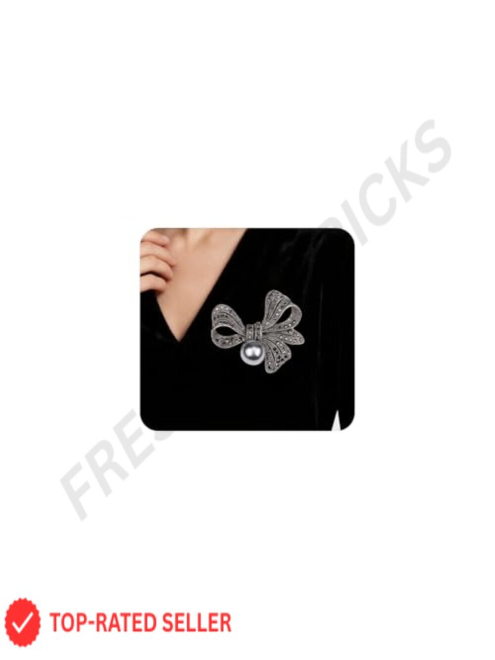 Rhinestone Bowknot Brooch Pin Pearl Zircon Ribbon Statement Jewelry Gift